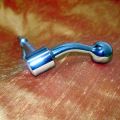 Stainless steel Ripley style bolt handle end view