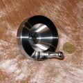 Steel handwheel with square keyway for my lathe, complete with stainless steel rotating handle, made that too