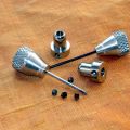 Stainless steel top hats, pointed grub screws and handled Allen keys